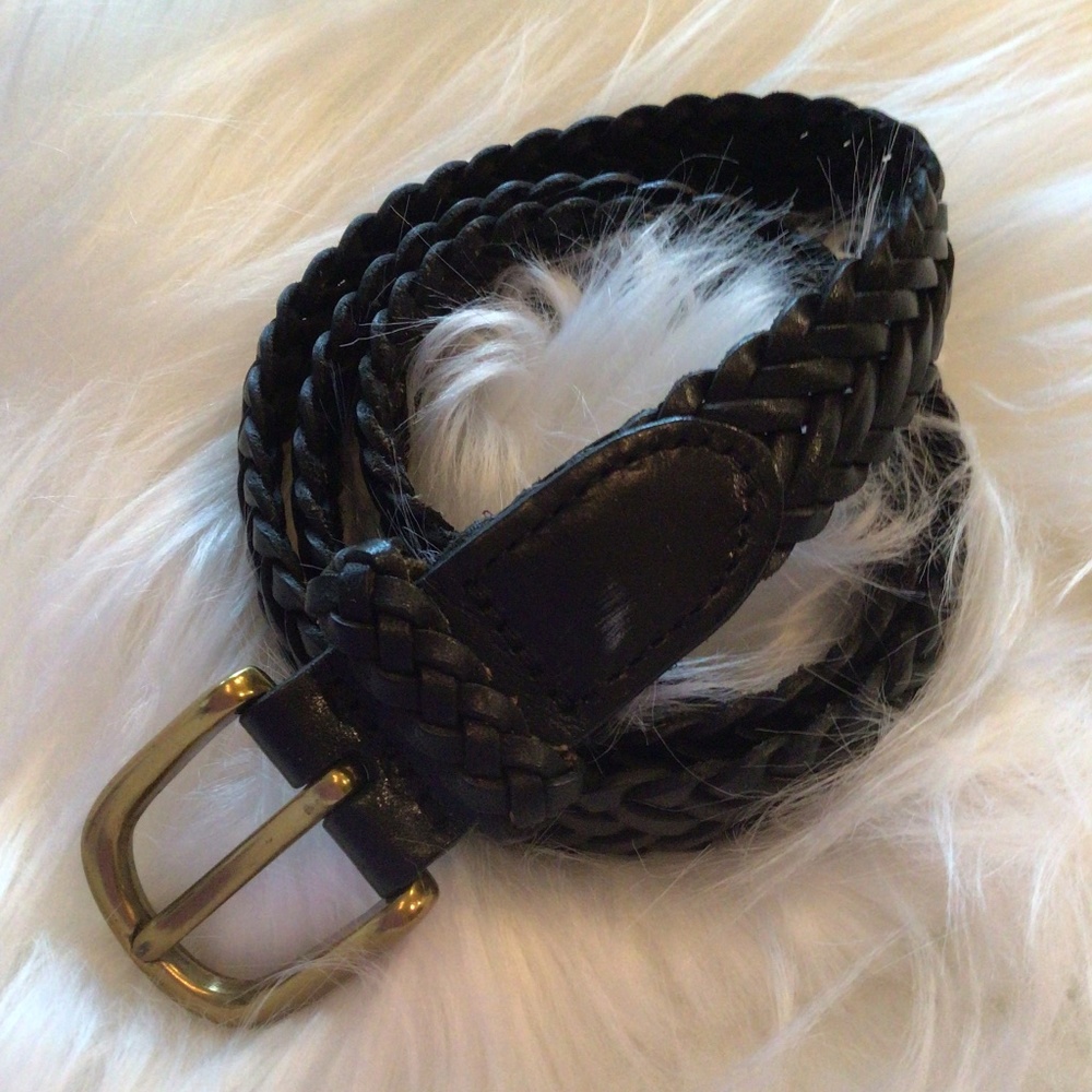Genuine woven leather belt